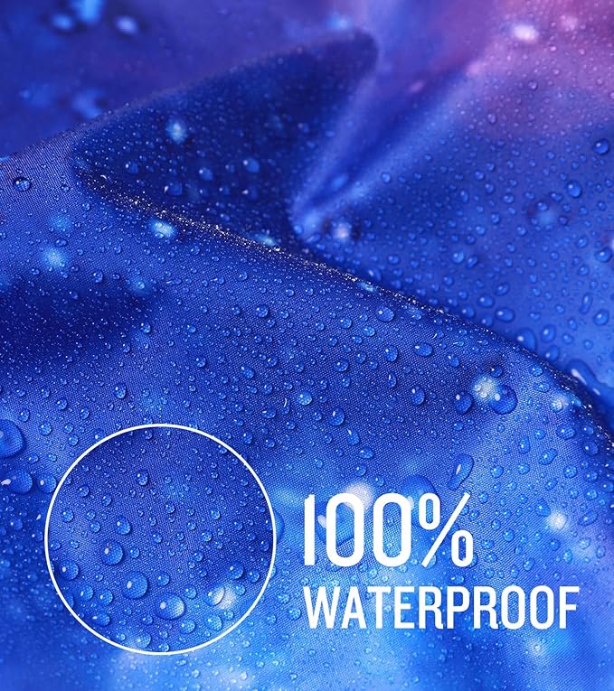 SaphiRose Lightweight Kids Rain Poncho Waterproof Jacket Zipper Up Rain Coat