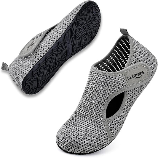 WateLves Water Shoes for Women Men Swim Beach Aqua Socks House Slippers Quick Dry Barefoot Travel Shoes with Adjustable Magic Tape for Pool Diving Boating Yoga