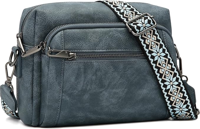 Small Leather Crossbody Bags for Women Anti theft Purses and Handbag Shoulder Hangbag with Wide Strap Tassel