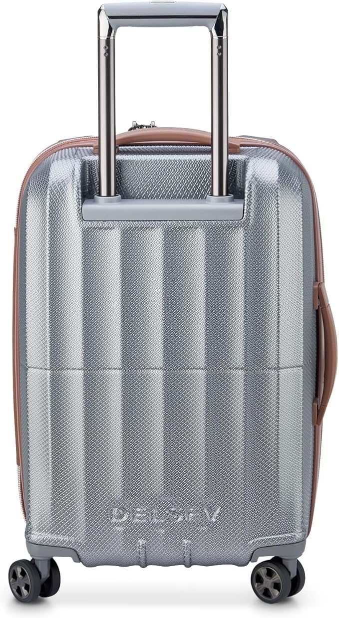 DELSEY PARIS Carrousel Hardside Expandable Luggage with Spinner Wheels, Platinum, 2 Piece Set (21/28)