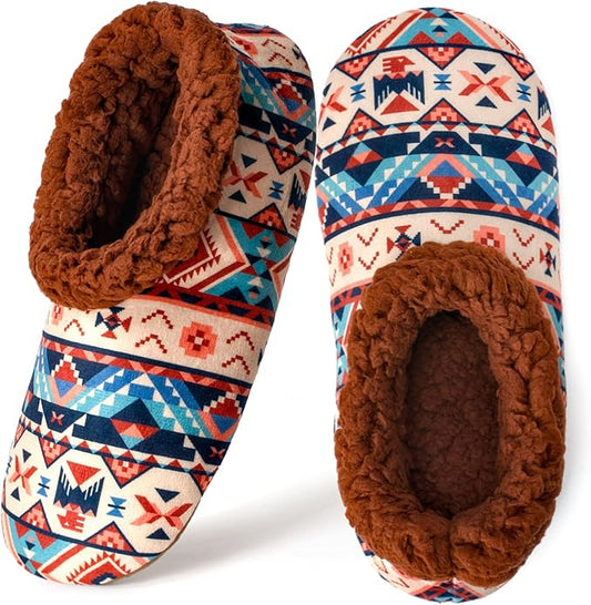 Cozylook Fuzzy Slippers for Women Indoor, Warm Bedroom Slip On Shoes, Winter Fluffy House Socks with Grippers, Cozy Christmas Gifts Unique