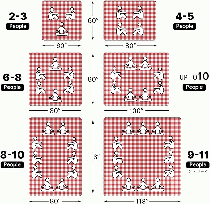 TigeJoy Extra Large Picnic Blanket Waterproof Foldable 80''x100'', Outdoor Picnic Mat Beach Blanket Sandproof for Park, Grass, Travel, Hiking, Camping Essentials, Gingham Picnic Blanket