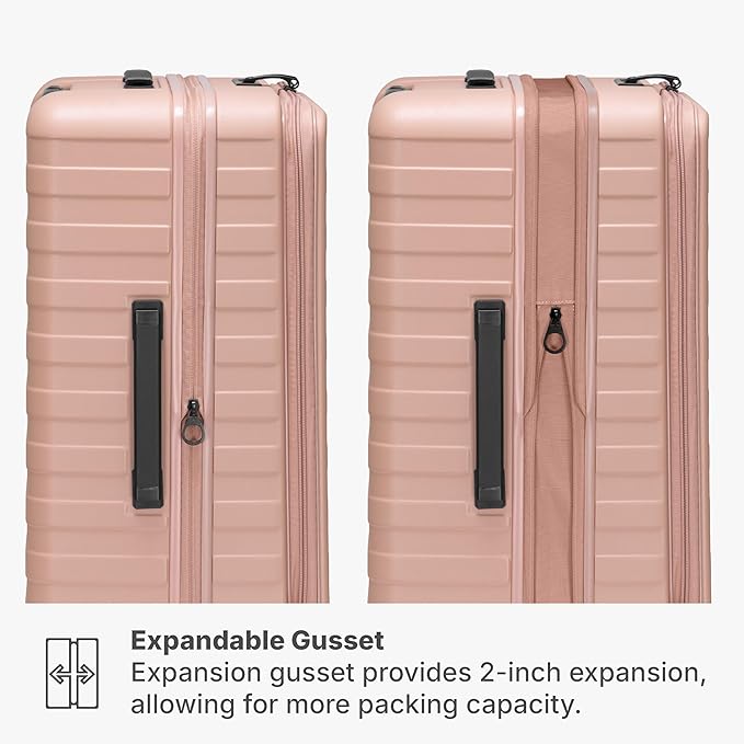 Traveler's Choice Novia Top Opening Expandable Polycarbonate Luggage with Spinner Wheels, Pink, 21-Inch Carry-on