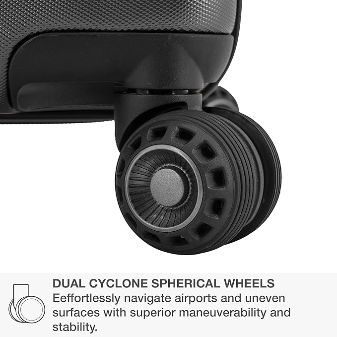 Traveler's Choice Archer Polycarbonate Expandable Luggage with Spinner Wheels, Grey, Checked 26-Inch