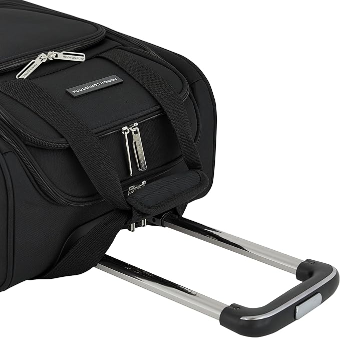 French Connection 16" Underseat Carry-On Luggage with USB/USB-C Ports, Black