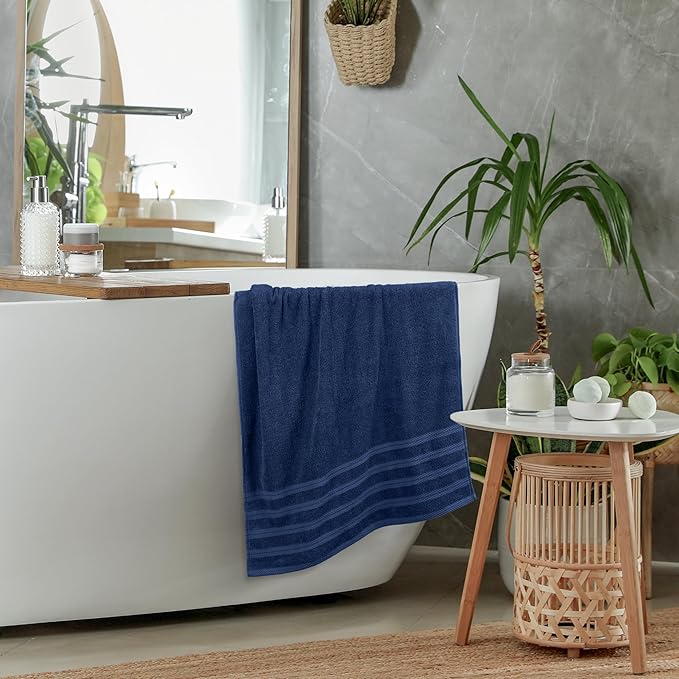 Utopia Towels 4 Pack Premium Extra Large Bath Towels Set, (30 x 60 Inches) 100% Ring Spun Cotton, Lightweight and Highly Absorbent Quick Drying Towels, Perfect for Daily Use (Navy)