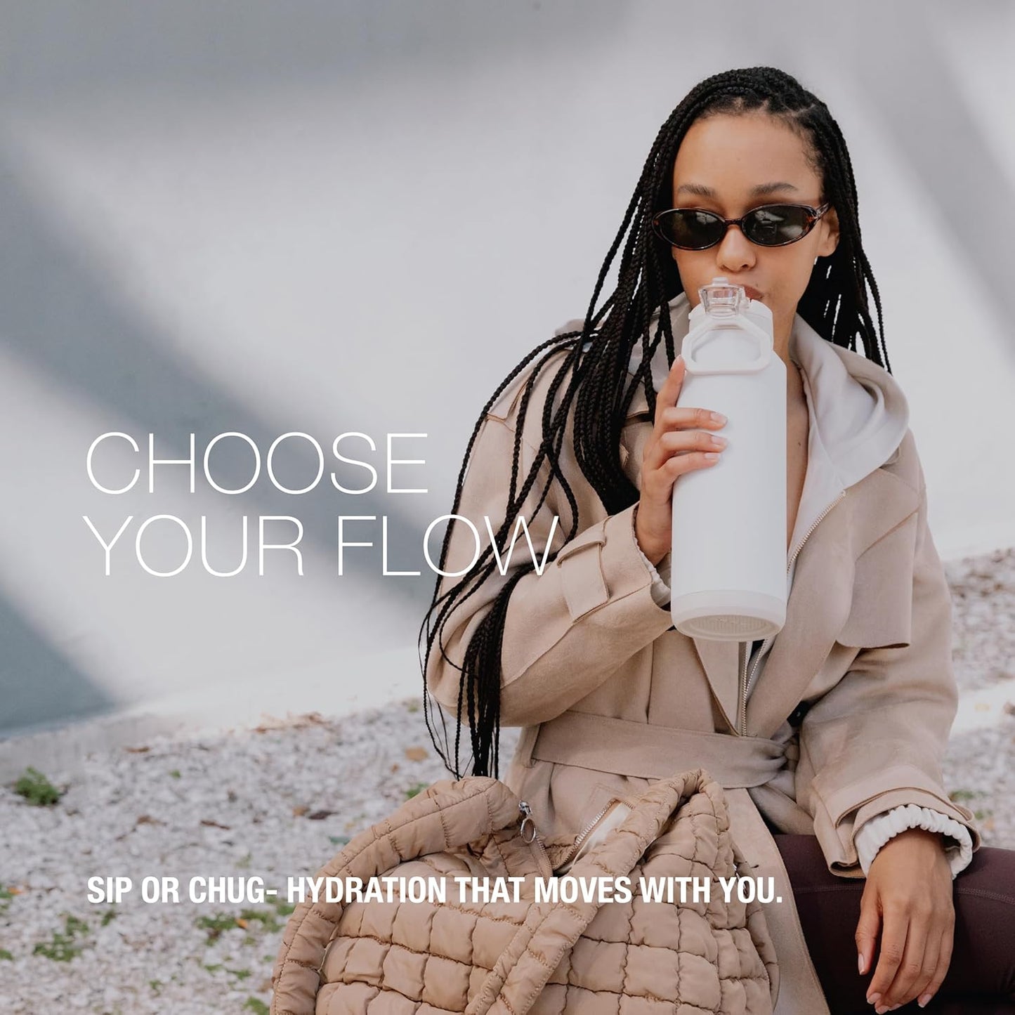 ZULU Powerfill Pro 40oz Stainless Steel Water Bottle with Quick Fill Lid, Triple Walled Vacuum Insulated Metal, Leak Proof Locking Lid, Sip and Chug, Reusable BPA Free, White