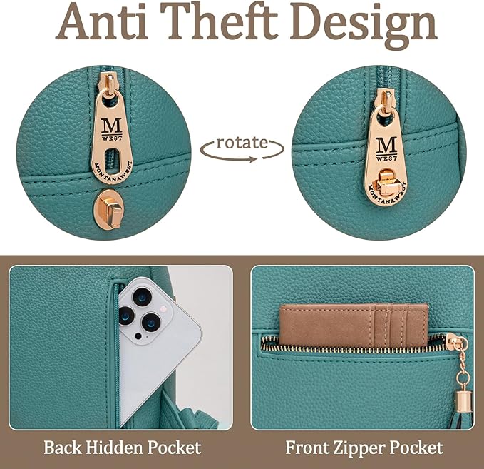 Mini Backpack Purse for Women Anti Theft Backpacks with Secured Zipper and Tassel