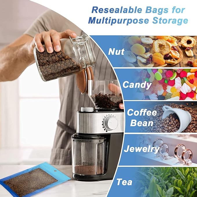 300 Pcs Gradient Mylar Bags, 3 Size Smell Proof Bags with Clear Window Foil Pouch Bags Resealable Bags for Small Business and Food Storage, Blue Blue