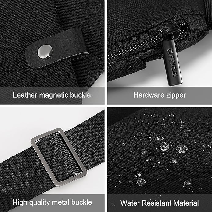 Crossbody Sling Bag, Water-Resistant Anti Theft Chest Pack, Minimalist Commuter Daypack for Travel Hiking Work