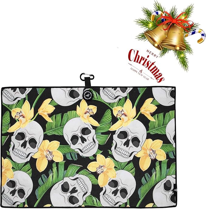 Magnetic Golf Towel, Microfiber Waffle Design with Clip - Industrial Strength Magnet for Strong Hold to Golf Bags, Carts & Clubs