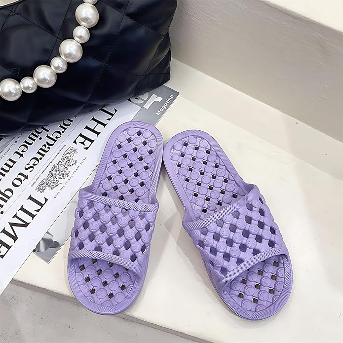 AYYDMY Shower Shoes Quick Drying Slippers for Women Men, Non Slip House Shoes Cushioned Thick Sole Bathroom Slippers Indoor Outdoor Soft Platform Sandals for Living Room College Dorm Beach SPA Gym Pool