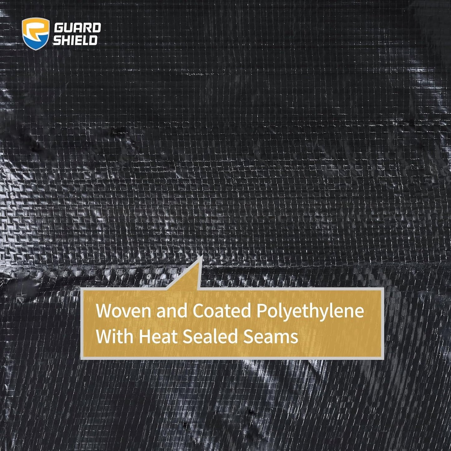 GUARD SHIELD Black Tarp 12x20 Feet Waterproof Tarps Lightweight Camping Tarp Outdoor Multi Purpose Poly Cover 6mil