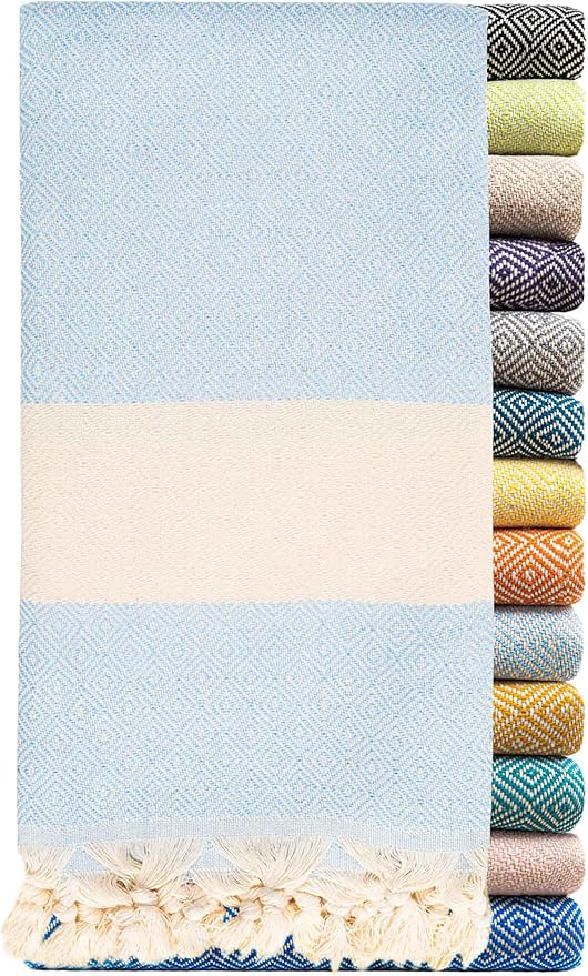 Turkish Beach Towels Oversized Clearance XL 40x71- Sand Free Beach Towel- 100% Cotton Soft Quick Dry Towel- Extra Large Travel and Pool Towels for Adults- Cloud Sandproof, Beach Essentials for Women