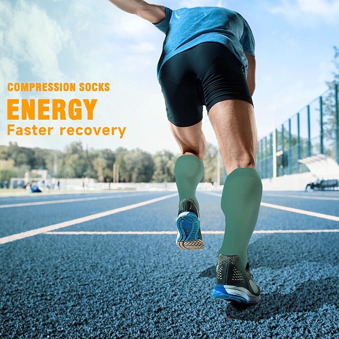 bropite Flora Compression Socks for Women & Men-Knee high 6 Pairs 20-30mmhg Support Running Nurse Travel