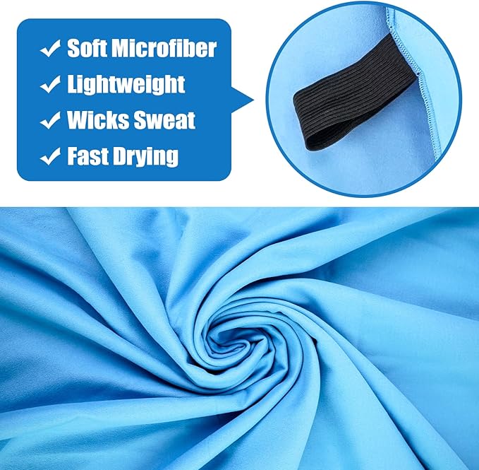Beach Towel XL Size Microfiber Quick Dry Swimming Pool Camping Travel Body Hot Yoga Mat Towels (Blue, 1 Pack XL)