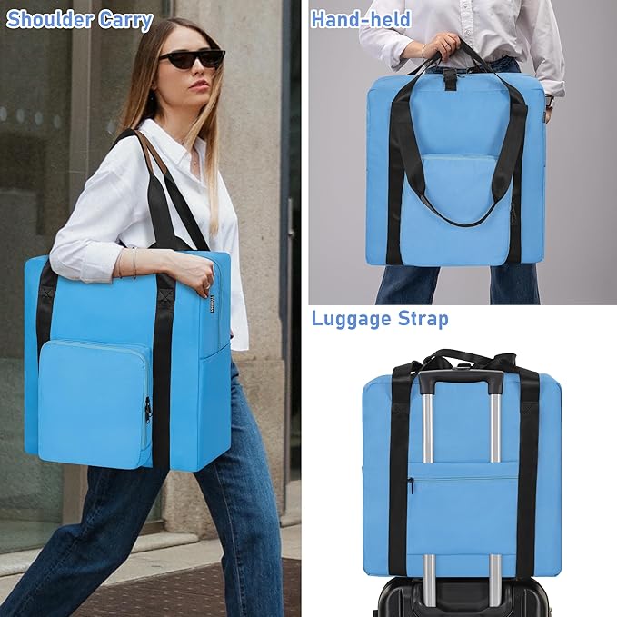 TORIBIO Durable Backless Booster Car Seat Travel Bag, Compatible with Cosco Topside Backless Booster Car Seat and Gb Pockit Stroller, Airplane Gate Check Tote Bag, Blue