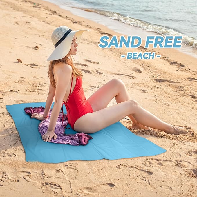 Microfiber Towel Large for Beach, Travel, Swimming, Bath, Pool–Quick Dry, Ultra Compact, Sand Free, Lightweight & Super Absorbent(Blue,63x35 in)