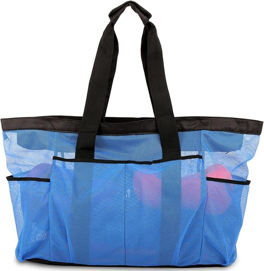 Extra Large Beach Bag Mesh Tote with Zipper and Pockets Ideal for Your Family Cruise/Beach Vacation Essentials | Extra Large, with Zipper, and Pockets