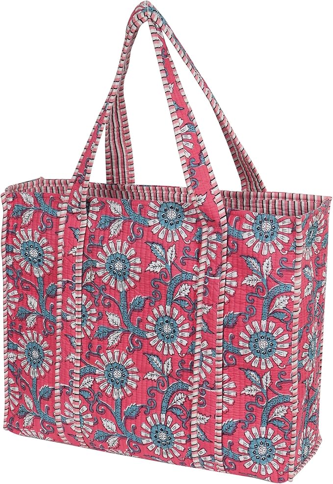 Marubhumi Women Lightweight Travel Bag Purse Cotton Shoulder Tote Bag For Shopping Grocery & Beach Bag