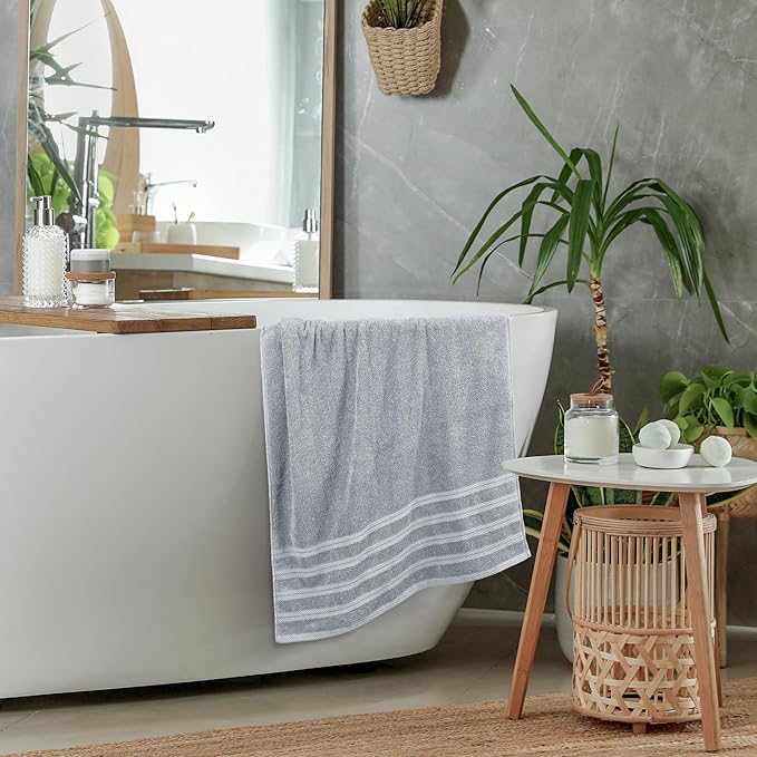 Utopia Towels 4 Pack Premium Extra Large Bath Towels Set, (30 x 60 Inches) 100% Ring Spun Cotton, Lightweight and Highly Absorbent Quick Drying Towels, Perfect for Daily Use (Cool Grey)