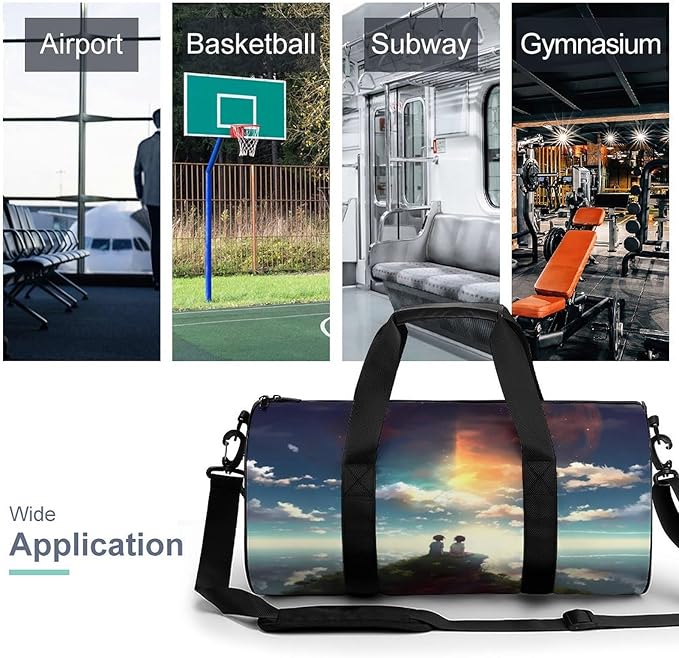 Sports Gym Bag for Women Men Travel Duffel Bag Tote Weekender Bag Anime Sky Carry on Overnight Bag for Travel Swimming Fitness Workout Sports Duffle Bag