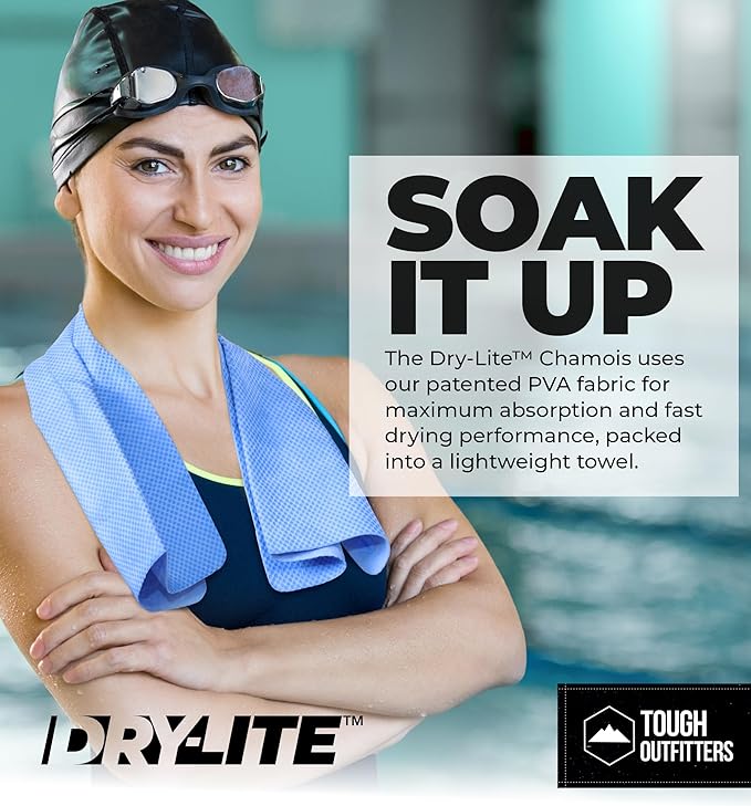 Tough Outfitters Quick Dry Towel - Travel Towel Fast Drying Lightweight - Compact Microfiber Towels for Body Camping Swim Beach Camp Backpacking - Quick Dry for Swimmers