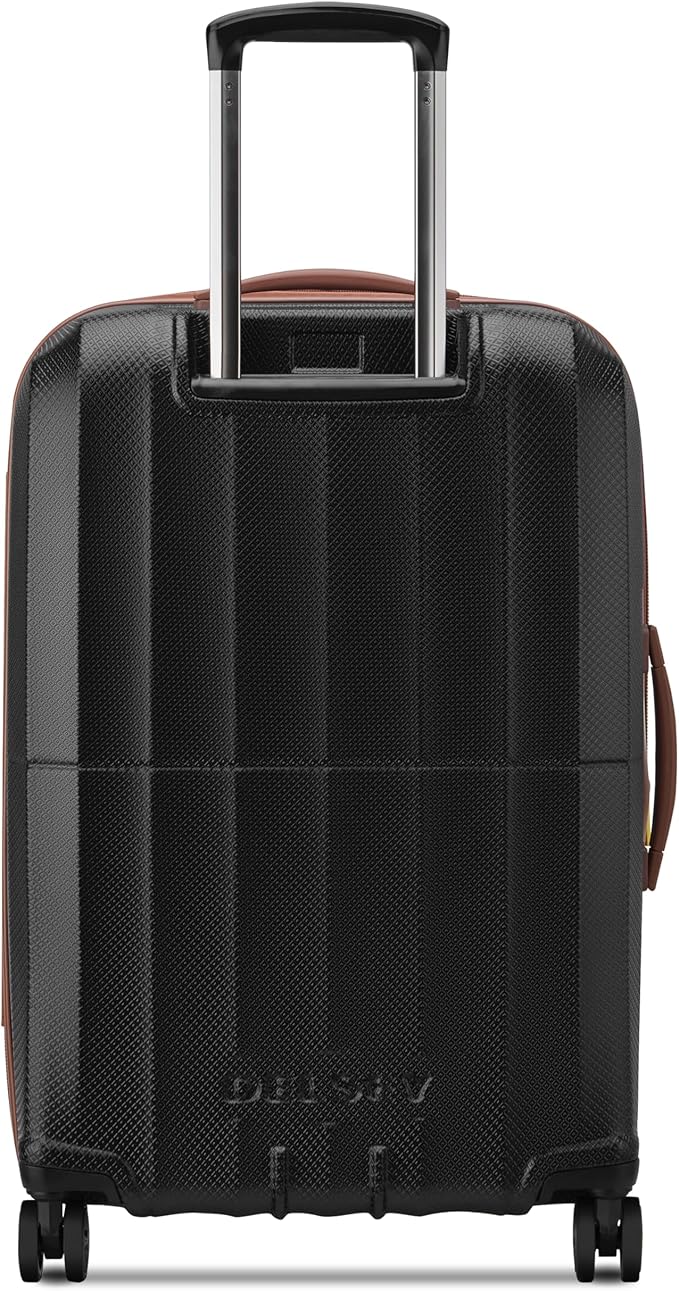 DELSEY PARIS Carrousel Hardside Expandable Luggage with Spinner Wheels, Black, Checked-Medium 24 Inch