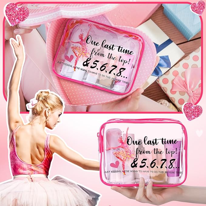 Cunno Makeup Bags Gifts for Women Teacher Beach Cruise Swim Nurse Dance Happy Graduation Gift Survival Kit Clear Cosmetic Bags PVC Waterproof Travel Toiletry Handbags Purses Organizer(Dance)