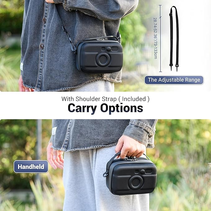 KIWIFOTOS Travel Camera Case EVA Hard Case for Fuji X100VI X100V X100F Sony RX1R III ZV-E10 A6700 A6600 A6100 Lumix S9 +S-R26 Lens with Mesh Pocket Camera Carrying Bag
