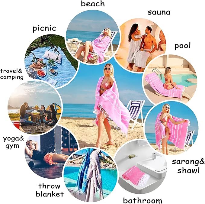 Beach Towel 2 Pack,Sand Free Beach Towels Oversized 39 x 72,Turkish Beach Towel Quick Dry Towel,Lightweight Pool Towels for Adults Travel Towel,Cool Beach Accessories Super Absorbent Towels