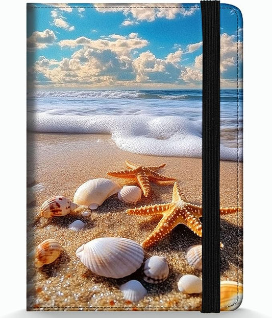 Passport Holder Wallet Cover Case,RFID Blocking Passport Cover,Large Capacity Travel Wallet with Multi Card Slots (Beach Shell)