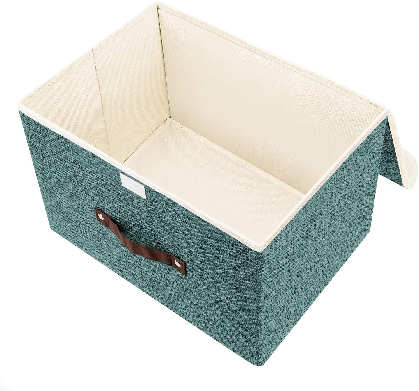 TYEERS Foldable Storage Boxes with Lids 5 Pack Fabric Storage Bins with Lids, Closet Organizers for Clothes Storage, Room Organization, Office Storage, Toys - Aqua Deep