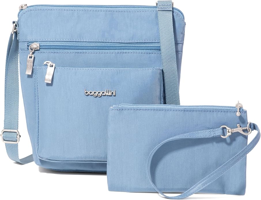 Baggallini Pocket Crossbody Bags for Women 8x8 Small Lightweight Durable Water-resistant Travel Purse W/Rfid
