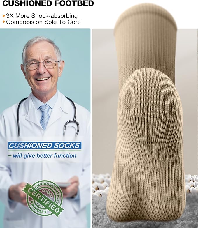BULLIANT Compression Socks 3Pairs-15-20mmHg Circulation Support Men Women Hiking Sports Recovery-Upgraded Wicking Tech