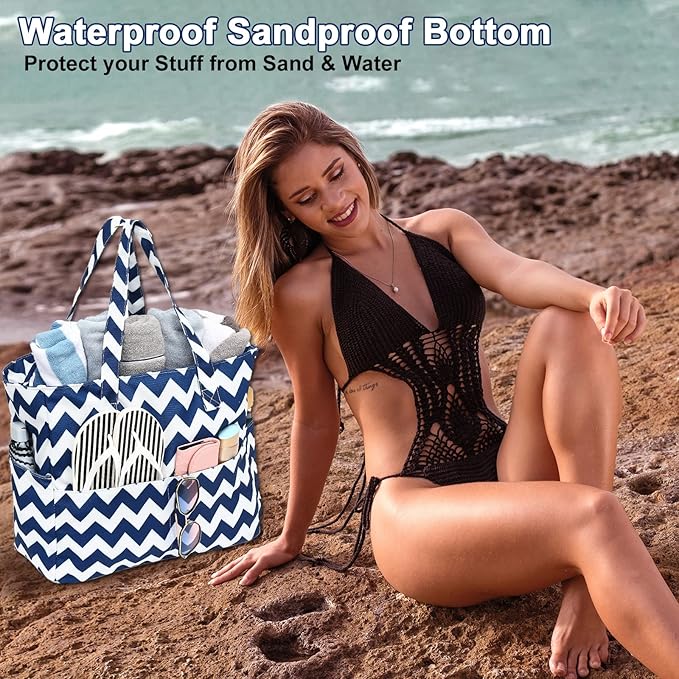 Bluboon Waterproof Beach Tote Pool Bags for Women Ladies Extra Large Carry On Bag With Wet Compartment for Weekender Travel