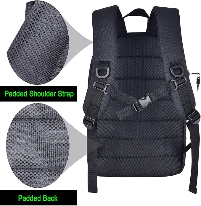 Laptop Backpack Bag - Smell Proof- With TSA Lock & Key Anti Theft Travel Daypack bag Rucksack for Men & Women