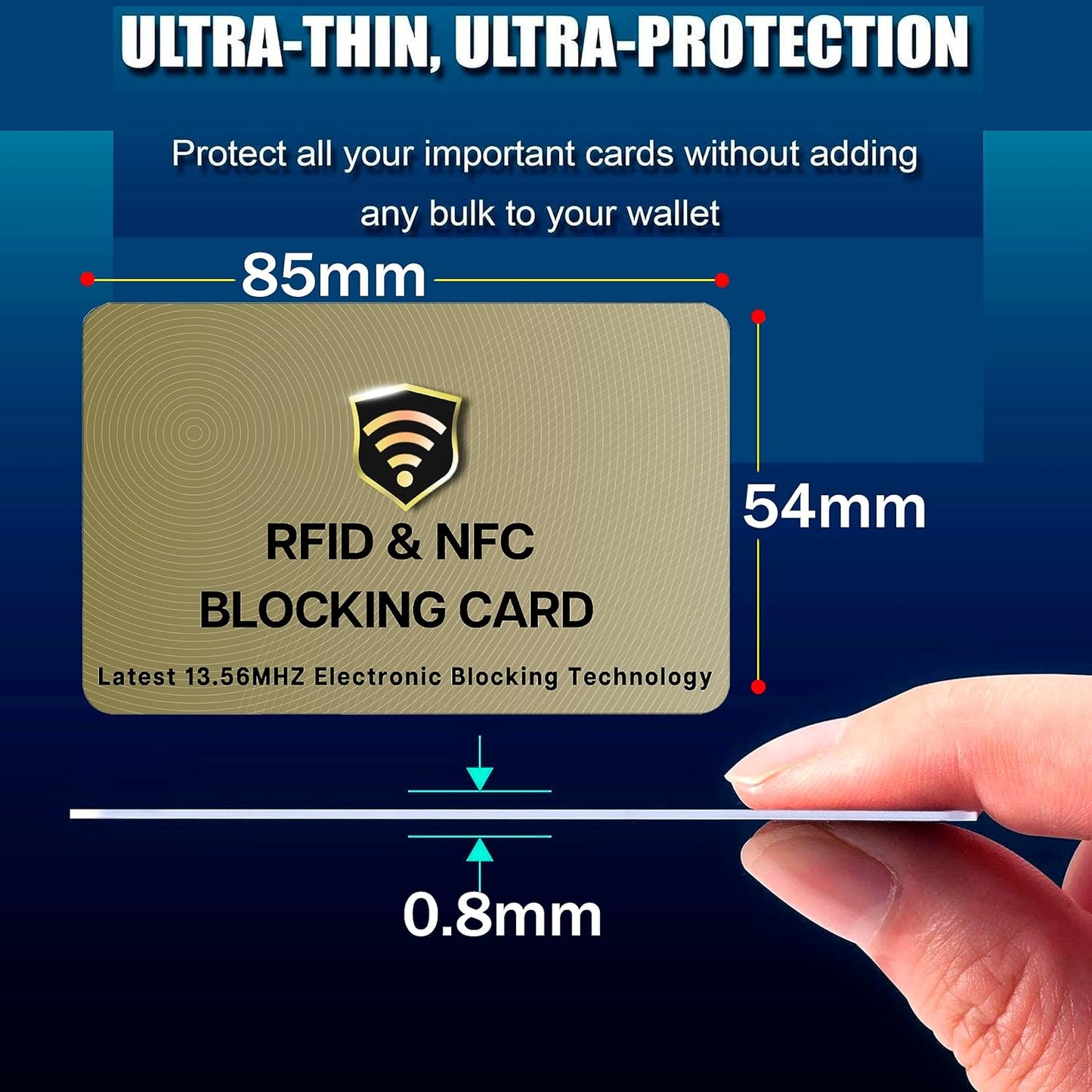 SaiTech IT RFID Protected Cards, 3 Pack One Card Protects Entire Wallet Purse For Men & Women, NFC Contactless Bank Debit Credit Card Protector ID ATM Guard Card – Golden