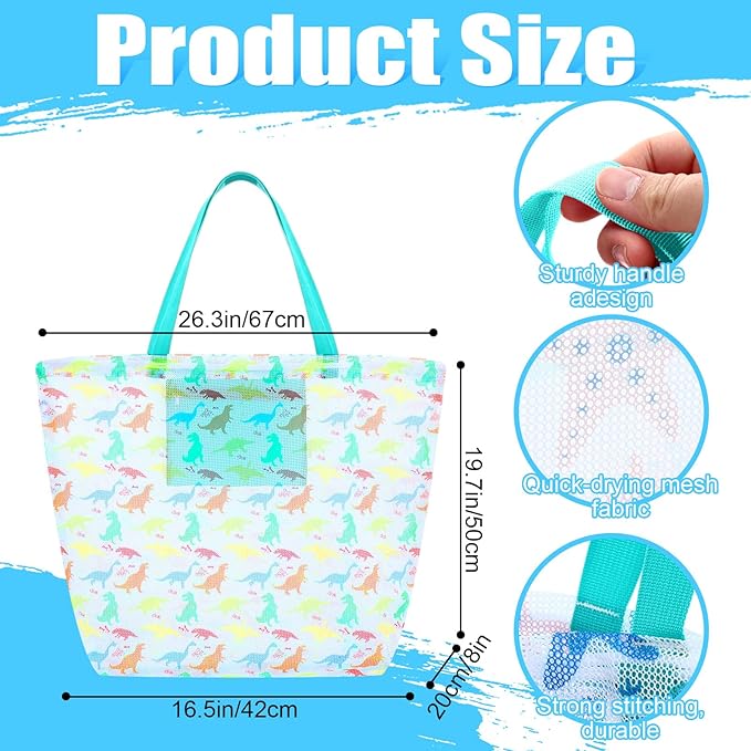 3 Pcs Mesh Beach Bags Portable Mesh Shower Beach Toy Bag With Drawstring Extra Large Tote Hanging Toiletry Bath Organizer for Camping Swimming Gym Travel