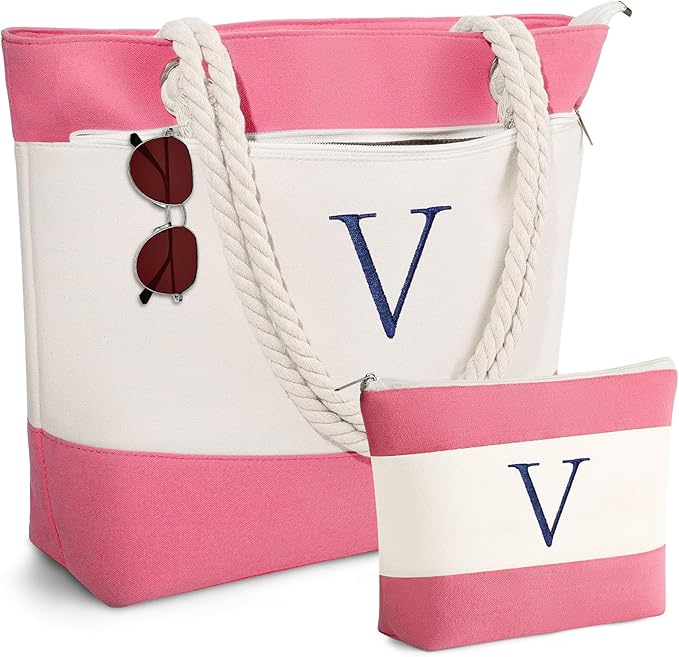 YOOLIFE Beach Bags for Women - Travel Canvas Beach Tote, Pool Waterproof Bag, Travel Essentials, Gifts for Women Birthday