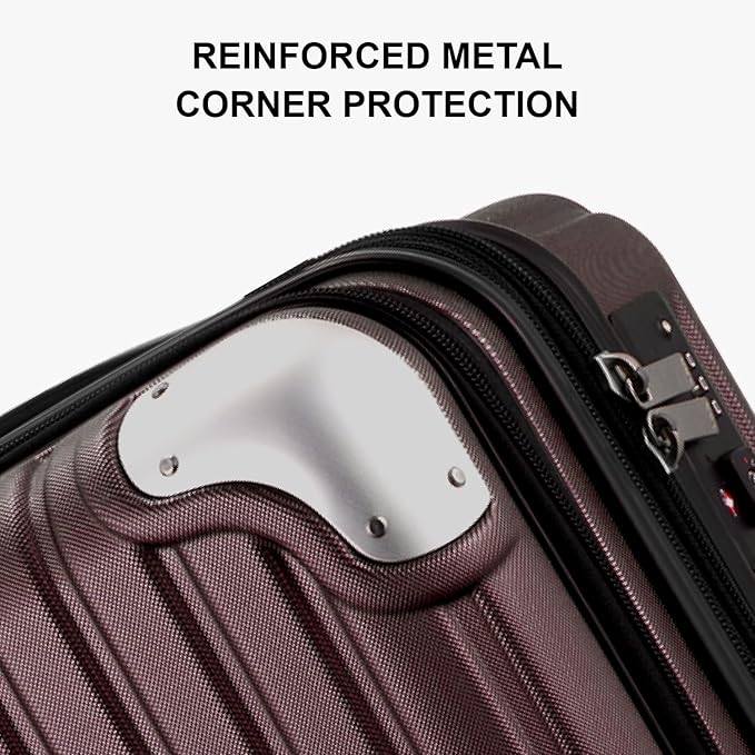 LEVEL8 Grace Large Carry on Luggage, 20 Inch Expandable Hardside Suitcases with wheels, Abs+Pc Harshell Spinner Luggages with Tsa Lock, Red