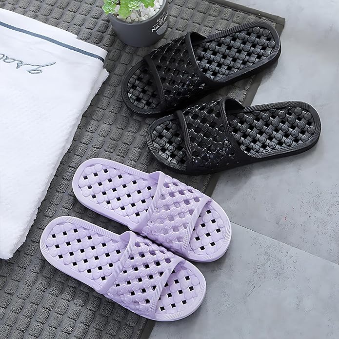 AYYDMY Shower Shoes Quick Drying Slippers for Women Men, Non Slip House Shoes Cushioned Thick Sole Bathroom Slippers Indoor Outdoor Soft Platform Sandals for Living Room College Dorm Beach SPA Gym Pool