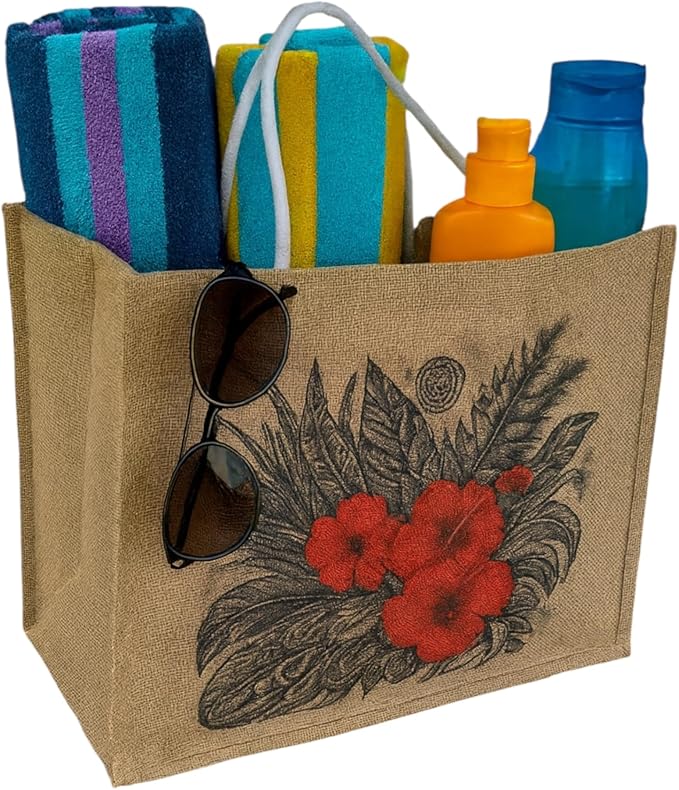 XL Jute Beach Bag – Oversized Summer Tote for Festivals, Vacations & Everyday Use | Eco-Friendly Reusable Bag