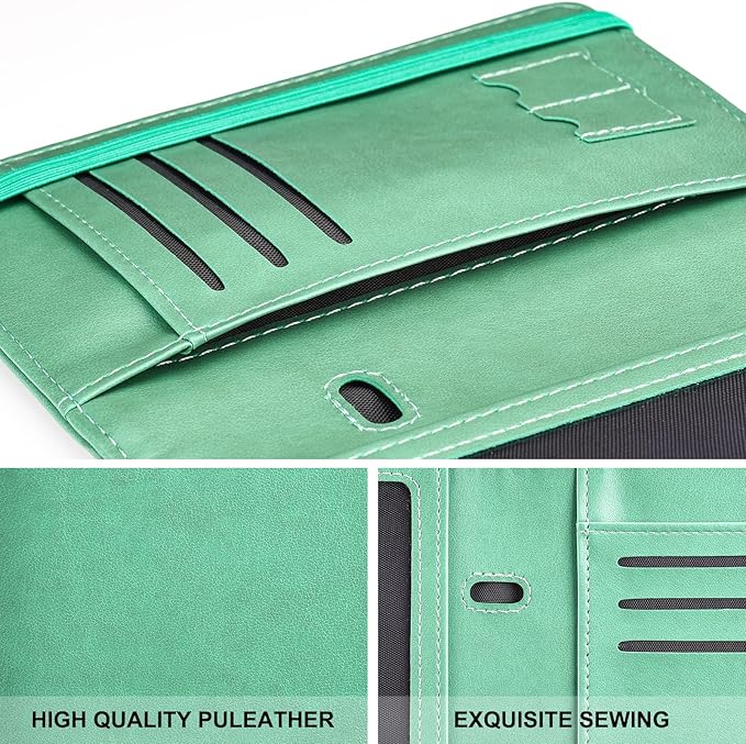 HerriaT Passport and Vaccine Card Holder Combo,Cover Case with CDC Vaccination Card Slot, Leather Travel Documents Organizer Protector, with RFID Blocking, for Women and Men