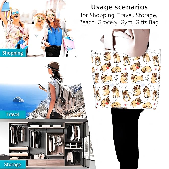 Tote Bag for Women Large Beach Bag Reusable Grocery Bags Handbag for Travel Shopping