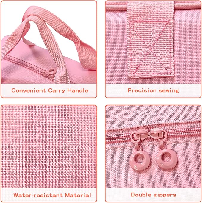 Hair Accessories Organizer for Girls, Hanging Hair Bow Storage Bag for Girls Hair Clips, Travel Organizer With Hair Clips, Headbands, Scrunchies & Ties - Empty Bag (Pink)