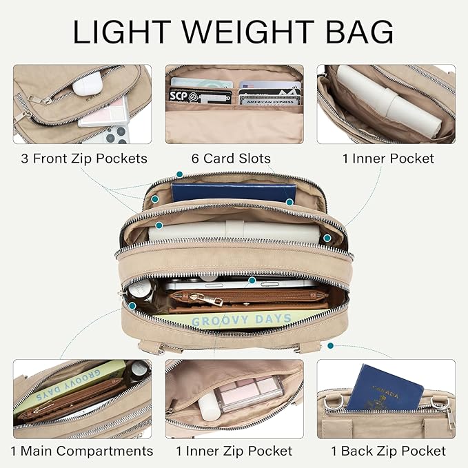 CLUCI Crossbody Bags for Women Travel,Travel Bags for Women,Travel Purses Anti Theft Crossbody,Convertible Belt Bag RFID
