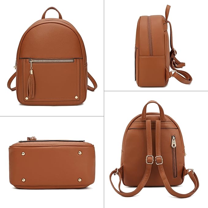 Montana West Mini Backpack Purse for Women Anti Theft Backpacks with Secured Zipper and Tassel MWC-1041BR
