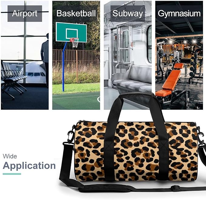 Lightweight Sports Travel Bag Cheetah Leopard Print (2) Beach Swim Bags Men Women Duffle Bag Foldable Overnight Bags