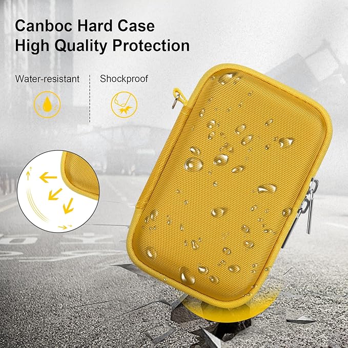 Canboc Carrying Case for Canon PowerShot G7 X Mark III/ G7X Mark II/ G7X Digital Camera, Point and Shoot Vlogging Camera Bag, Zipper Mesh Pocket fits USB Cable, Batteries, Yellow